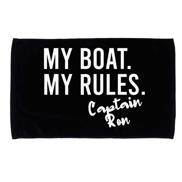 My Boat My Rules Captain Ron Personalized Boating Name Microfiber Hand Towel