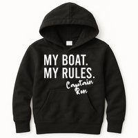 My Boat My Rules Captain Ron Personalized Boating Name Kids Hoodie