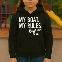 My Boat My Rules Captain Ron Personalized Boating Name Kids Hoodie