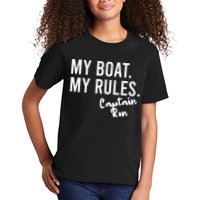 My Boat My Rules Captain Ron Personalized Boating Name Kids T-Shirt