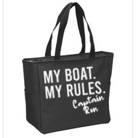 My Boat My Rules Captain Ron Personalized Boating Name Zip Tote Bag