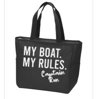 My Boat My Rules Captain Ron Personalized Boating Name Zip Tote Bag