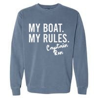 My Boat My Rules Captain Ron Personalized Boating Name Garment-Dyed Sweatshirt