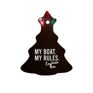 My Boat My Rules Captain Ron Personalized Boating Name Ceramic Tree Ornament