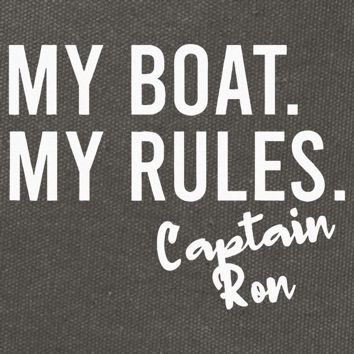 My Boat My Rules Captain Ron Personalized Boating Name Cotton Canvas Backpack