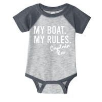 My Boat My Rules Captain Ron Personalized Boating Name Infant Baby Jersey Bodysuit