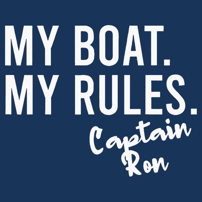 My Boat My Rules Captain Ron Personalized Boating Name Infant Baby Jersey Bodysuit