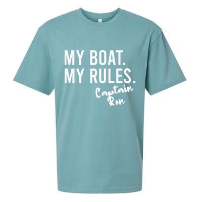 My Boat My Rules Captain Ron Personalized Boating Name Sueded Cloud Jersey T-Shirt