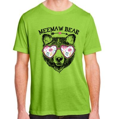 Meemaw Bear Mom Grandma Cute Floral Happy MotherS Day Cute Gift Adult ChromaSoft Performance T-Shirt