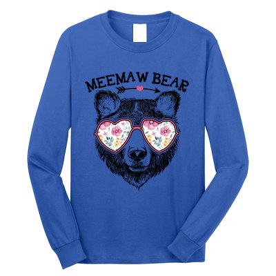 Meemaw Bear Mom Grandma Cute Floral Happy MotherS Day Cute Gift Long Sleeve Shirt