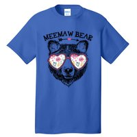 Meemaw Bear Mom Grandma Cute Floral Happy MotherS Day Cute Gift Tall T-Shirt