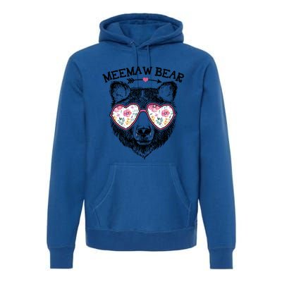 Meemaw Bear Mom Grandma Cute Floral Happy MotherS Day Cute Gift Premium Hoodie