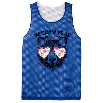 Meemaw Bear Mom Grandma Cute Floral Happy MotherS Day Cute Gift Mesh Reversible Basketball Jersey Tank