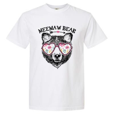 Meemaw Bear Mom Grandma Cute Floral Happy MotherS Day Cute Gift Garment-Dyed Heavyweight T-Shirt