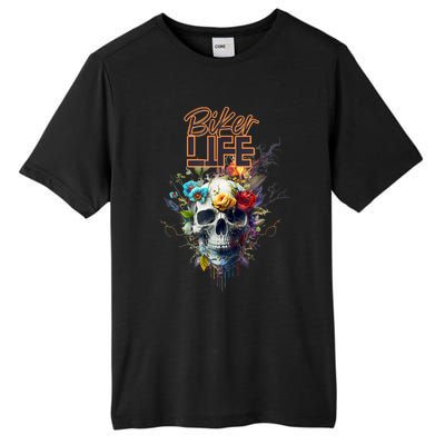 Motorcyclist Biker Motorcycle Skull Design Tall Fusion ChromaSoft Performance T-Shirt