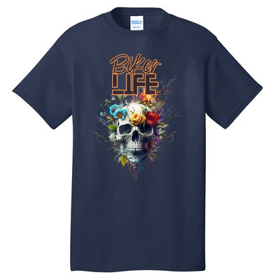 Motorcyclist Biker Motorcycle Skull Design Tall T-Shirt