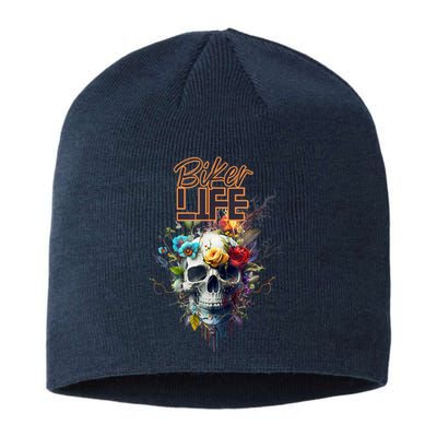 Motorcyclist Biker Motorcycle Skull Design Sustainable Beanie