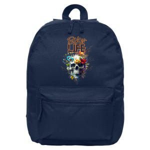 Motorcyclist Biker Motorcycle Skull Design 16 in Basic Backpack