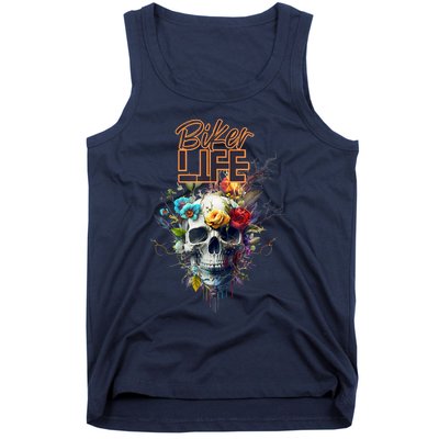 Motorcyclist Biker Motorcycle Skull Design Tank Top