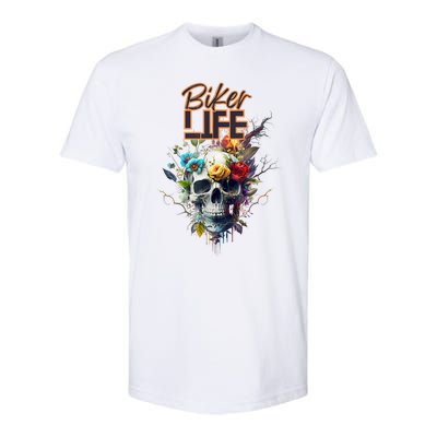 Motorcyclist Biker Motorcycle Skull Design Softstyle CVC T-Shirt