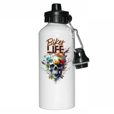 Motorcyclist Biker Motorcycle Skull Design Aluminum Water Bottle 