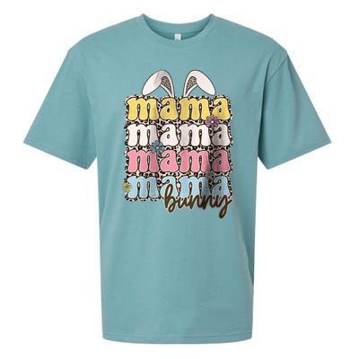 Mama Bunny Matching Family Easter Pregnancy Mom Sueded Cloud Jersey T-Shirt