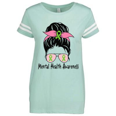 Messy Bun Mental Health Matters Gift Mental Health Awareness Enza Ladies Jersey Football T-Shirt