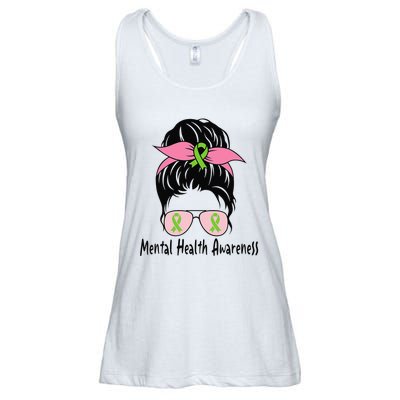 Messy Bun Mental Health Matters Gift Mental Health Awareness Ladies Essential Flowy Tank