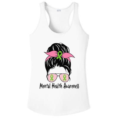 Messy Bun Mental Health Matters Gift Mental Health Awareness Ladies PosiCharge Competitor Racerback Tank