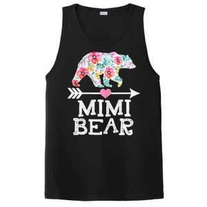 Mimi Bear Mom Grandma Floral Happy Mother's Day Tee PosiCharge Competitor Tank