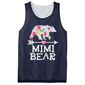 Mimi Bear Mom Grandma Floral Happy Mother's Day Tee Mesh Reversible Basketball Jersey Tank