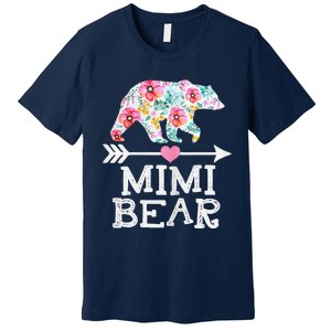 Mimi Bear Mom Grandma Floral Happy Mother's Day Tee Premium T-Shirt