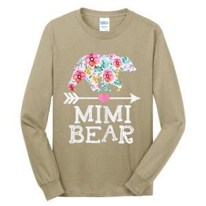 Mimi Bear Mom Grandma Floral Happy Mother's Day Tee Tall Long Sleeve T-Shirt