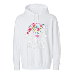 Mimi Bear Mom Grandma Floral Happy Mother's Day Tee Garment-Dyed Fleece Hoodie