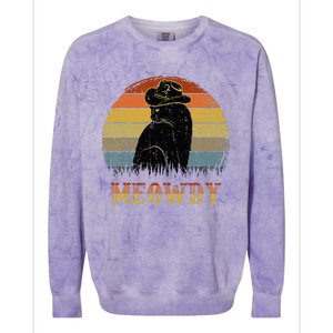 Mashup Between Meow And Howdy Black Cat Colorblast Crewneck Sweatshirt