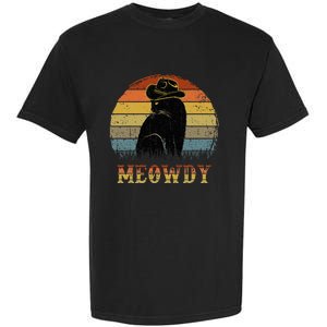 Mashup Between Meow And Howdy Black Cat Garment-Dyed Heavyweight T-Shirt