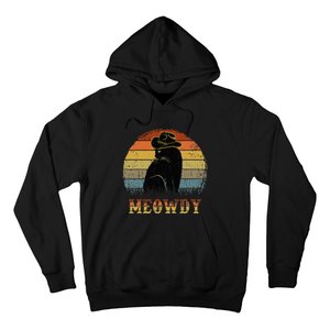 Mashup Between Meow And Howdy Black Cat Hoodie