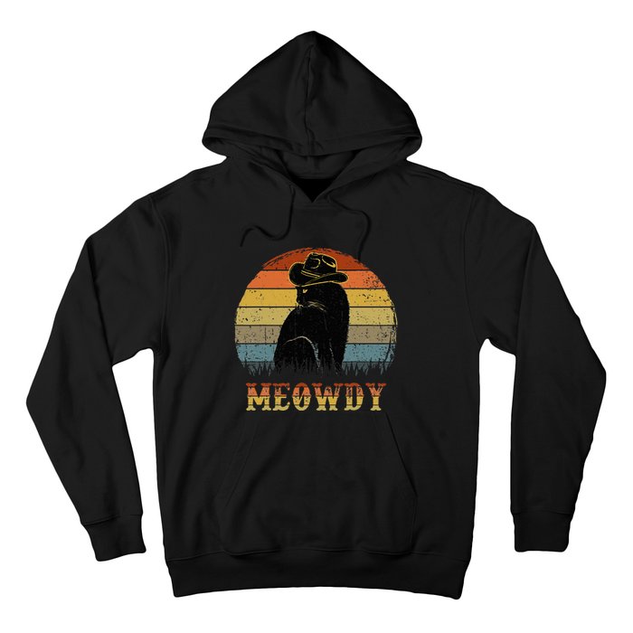 Mashup Between Meow And Howdy Black Cat Hoodie