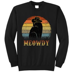 Mashup Between Meow And Howdy Black Cat Sweatshirt