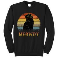 Mashup Between Meow And Howdy Black Cat Sweatshirt