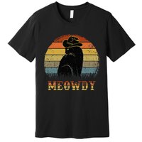 Mashup Between Meow And Howdy Black Cat Premium T-Shirt