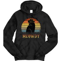 Mashup Between Meow And Howdy Black Cat Tie Dye Hoodie