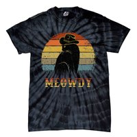 Mashup Between Meow And Howdy Black Cat Tie-Dye T-Shirt