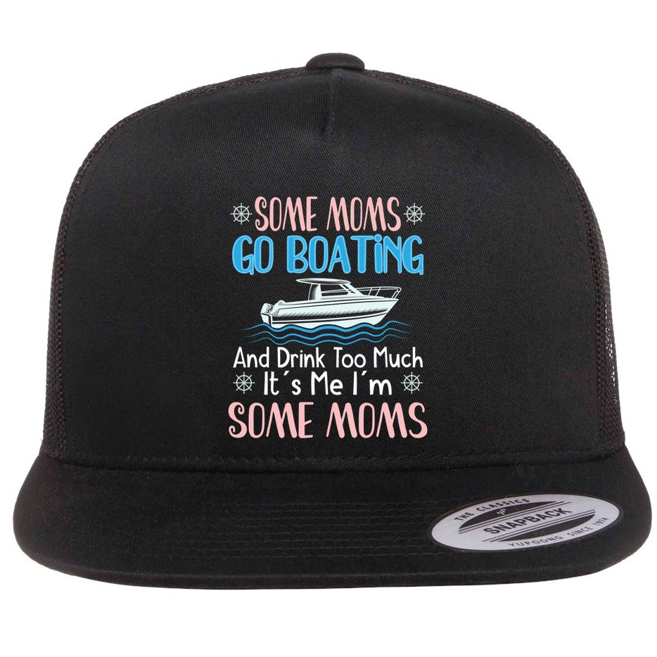 Moms Boating Mom Boat Captain Pontoon Sailor Cruising Gift Flat Bill Trucker Hat