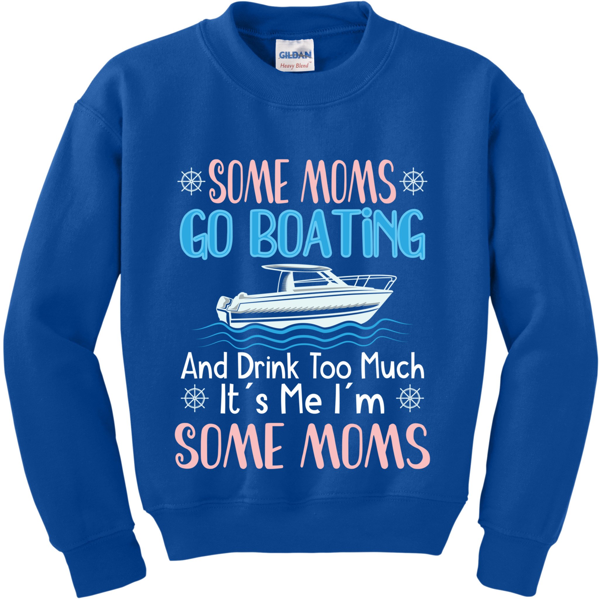Moms Boating Mom Boat Captain Pontoon Sailor Cruising Gift Kids Sweatshirt