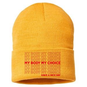 My Body My Choice Protect Roe 73 Abortion Right Sustainable Knit Beanie