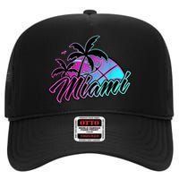 Miami Basketball Merch Gift High Crown Mesh Back Trucker Hat