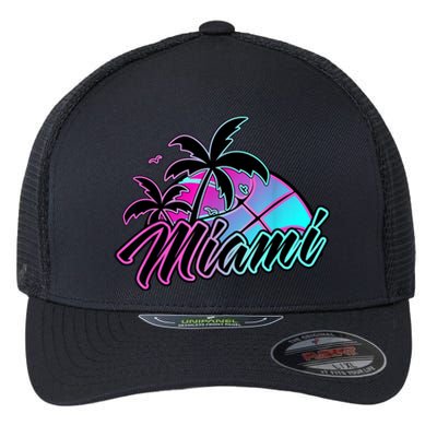 Miami Basketball Merch Gift Flexfit Unipanel Trucker Cap