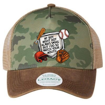 My Boy May Not Always Swing But I Do So Watch Your Mouth Legacy Tie Dye Trucker Hat