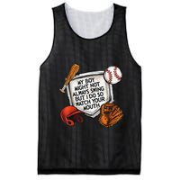 My Boy May Not Always Swing But I Do So Watch Your Mouth Mesh Reversible Basketball Jersey Tank